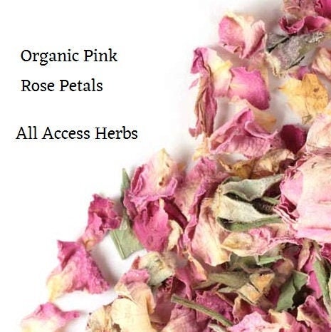Pink Rose Petals 1oz |  Wedding Flowers | Rose Buds | Dried Herbs | Organic | Light Pink Flowers | Rose Water | Aromatherapy |