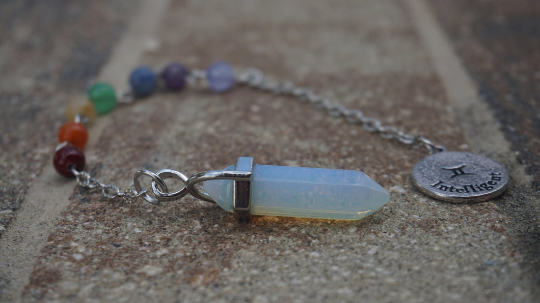 Sky Blue Crystal Pendulum | Green gems | Spiritual | Empath crystal | Chakra | Divination tool | Alter | Paganism | Radiant | Gift