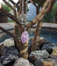 Load image into Gallery viewer, Amethyst Cluster Pendulum 306 | Beaded Chain | Healing | Empath crystal | Altar item | Gemstone cluster | Amethyst Chunk | Homemade
