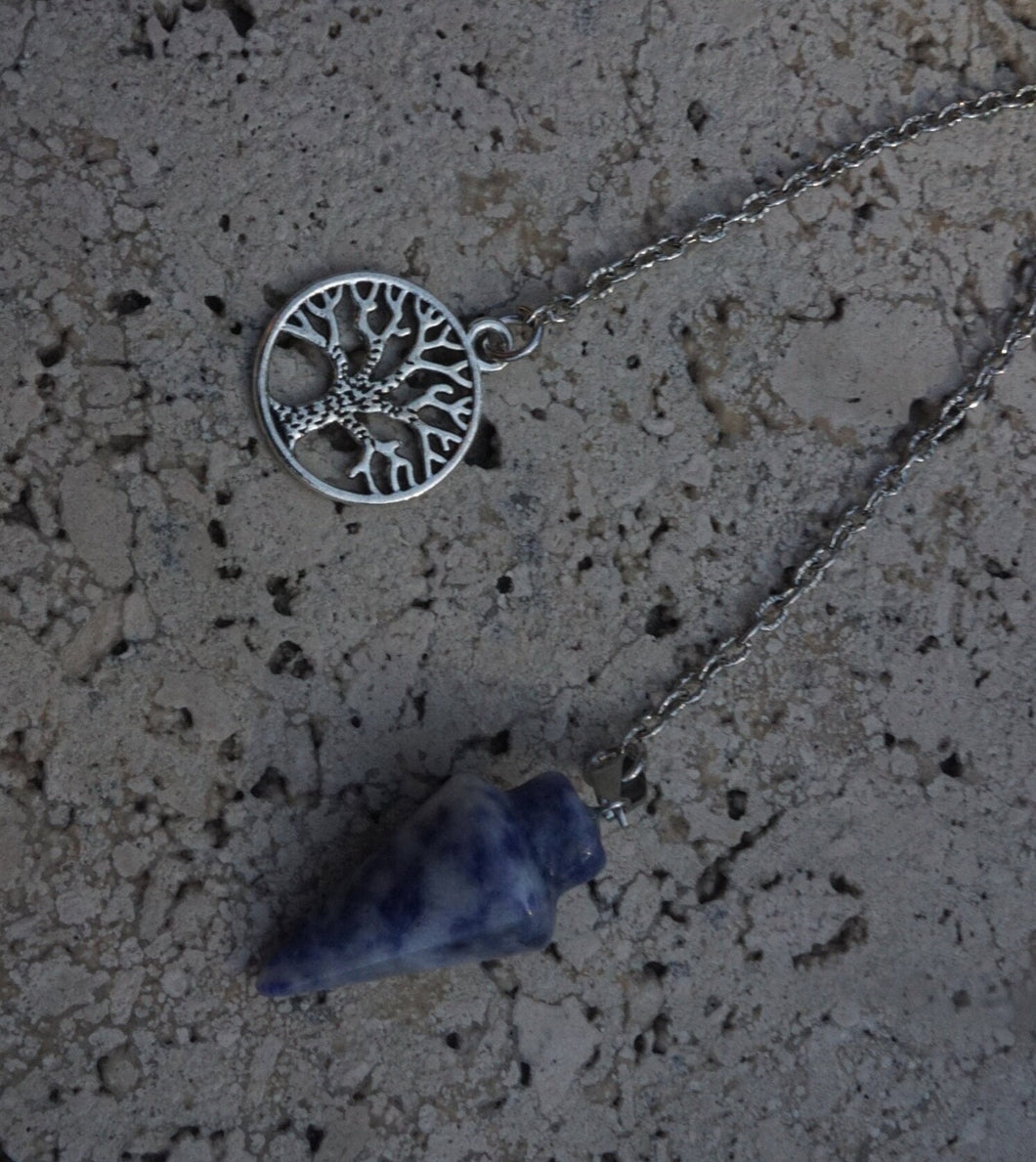 Sodalite Pendulum 304 | Tree of Life Charm | Meditation | Dowsing | Metaphysical | Divination tool | Psychic reading | Gemstones