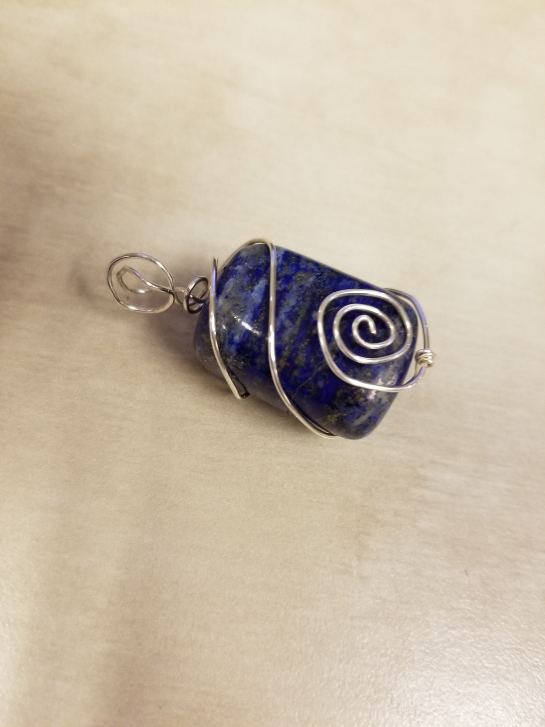 Sodalite Wire Wrapped Stone #81 | Necklace | Grounding | Communication | Courage | Spirituality |  Self-Discipline | Logic | Homeopathic