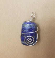 Load image into Gallery viewer, Sodalite Wire Wrapped Stone #81 | Necklace | Grounding | Communication | Courage | Spirituality |  Self-Discipline | Logic | Homeopathic
