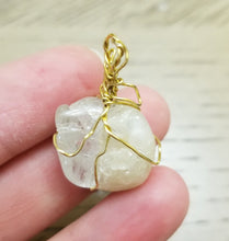 Load image into Gallery viewer, Crackle Quartz Wire Wrapped #6 | Necklace | Grounding | Strength | Courage | Spirituality |  Self-Discipline | Symbolism | Wisdom
