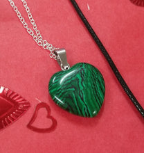 Load image into Gallery viewer, Malachite Heart Necklace 257 | Herbalism | Herbal Teas | Protective necklace | Spirituality |
