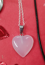 Load image into Gallery viewer, Rose Quartz Heart Necklace 247 | Healing | Guidance | Heart Stone | Passion | Strength | Balance | Heart Chakra | Love | Gift for Her
