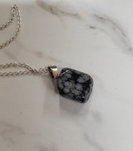 Load image into Gallery viewer, Snowflake Obsidian Necklace 251 |  Balance | Purify | Meditation | Awareness | Focus | Purify | Strength | Grounding | Symbolism |
