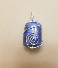 Load image into Gallery viewer, Sodalite Wire Wrapped Stone #81 | Necklace | Grounding | Communication | Courage | Spirituality |  Self-Discipline | Logic | Homeopathic
